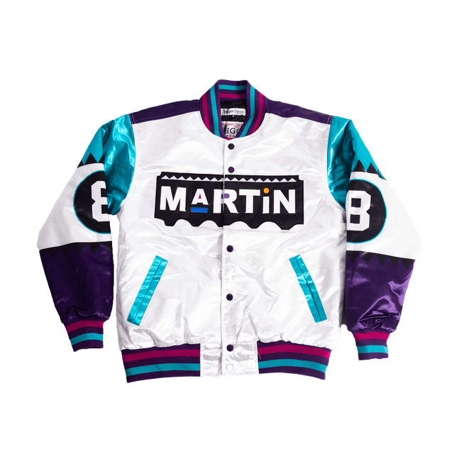 YOUTH MARTIN 8 BALL AQUA SATIN JACKET - Allstarelite.com